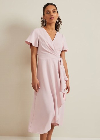 Phase Eight Petite Julissa Frill Wrap Dress Rose Canada | WVZIYT-251